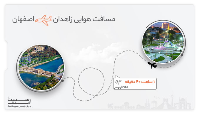 مسافت و مدت زمان پرواز هواپیما زاهدان اصفهان